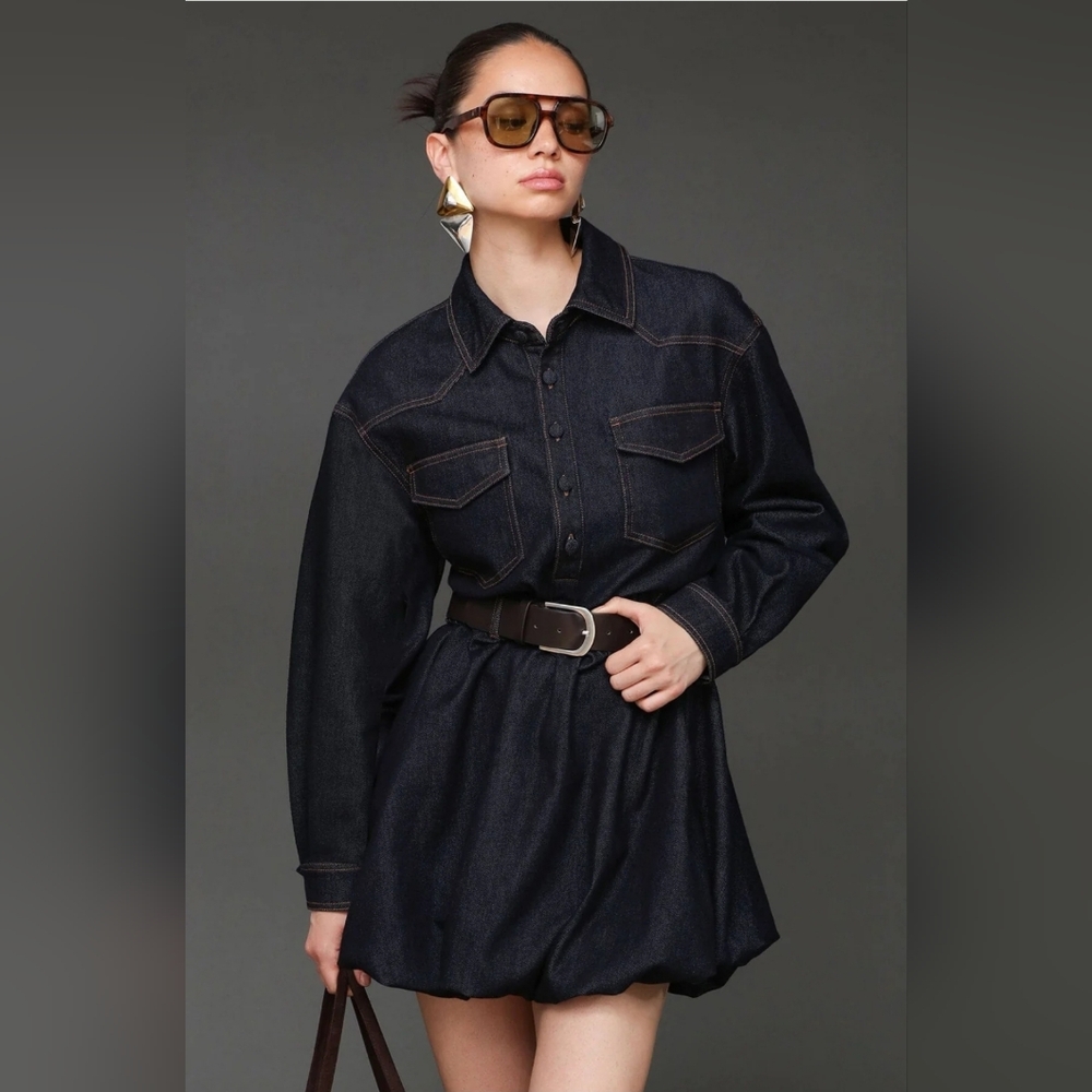 Avec Les Filles Dark Blue Denim Overalls